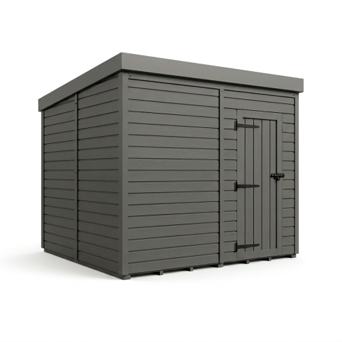 8x9 Pent Composite Shed Tanalised (Single Door, No Windows) 1