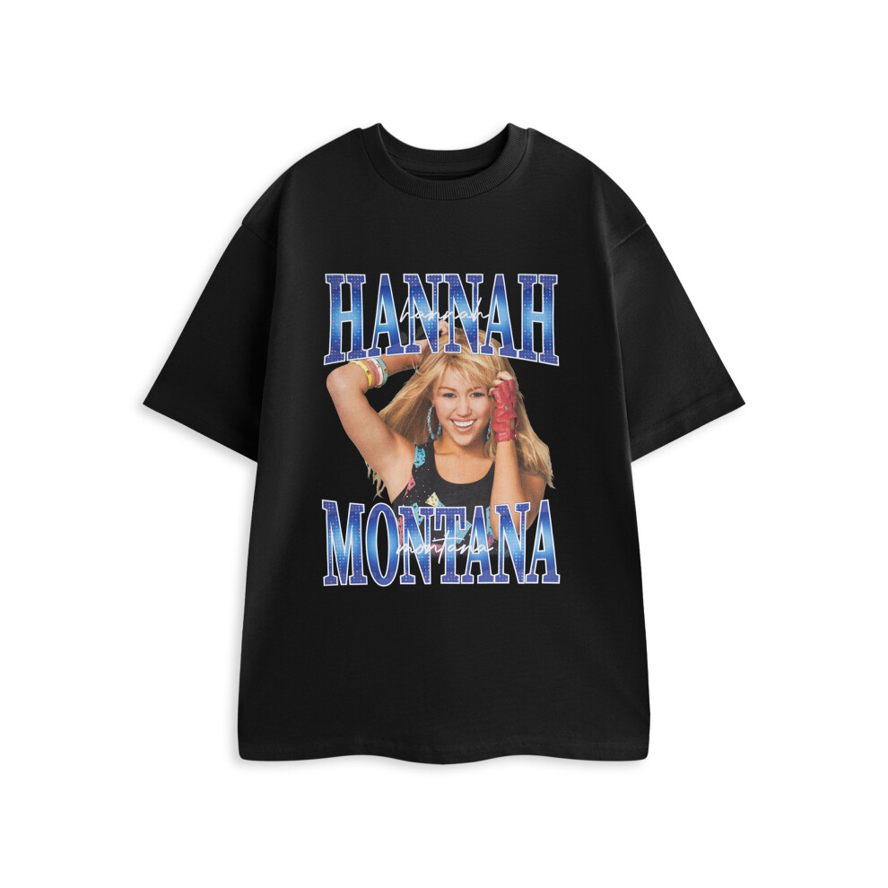 Disney (Medium) Hannah Montana Short Sleeved T-Shirt (Womens Black)
