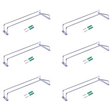 6X Glass Wine Champagne Cup Hangers Rack Holder with Screws (Silver)