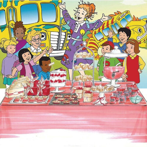 Feestachtergrondbanner met magische schoolbus (1 stuk) 2