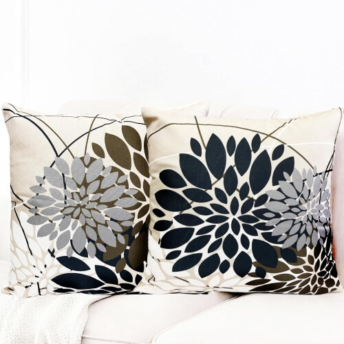 Housse de coussin décorative style ferme moderne géométrique 1
