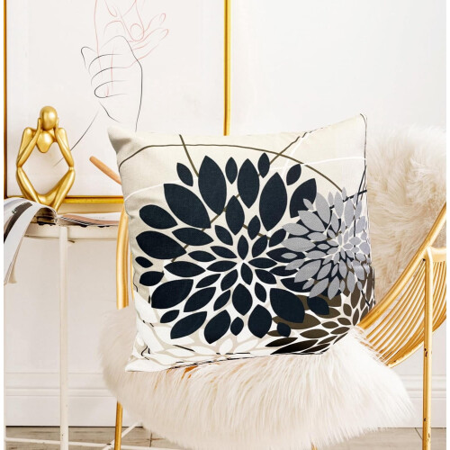 Housse de coussin décorative style ferme moderne géométrique 2