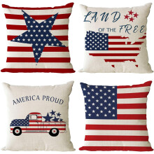 Housses de coussin décoratives patriotiques rouges, blanches et bleues, lot de 4, 51 x 51 cm