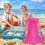 Net-strandtaske til sandlegetøj – pink, 50x23 cm 4