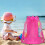 Net-strandtaske til sandlegetøj – pink, 50x23 cm 5