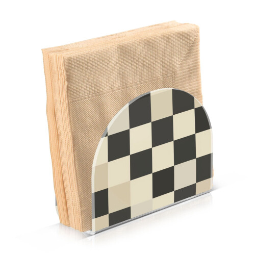 Porte-serviettes à damier en acrylique (1 pièce) 1