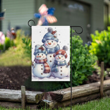 Kerstsneeuwpop tuinvlag dubbelzijdig buiten