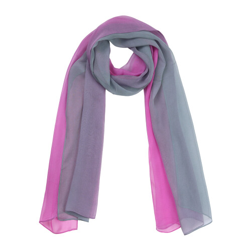 Chiffon-Schal, Grau-Rosa, 160 x 50 cm, leichtes, weiches Polyester