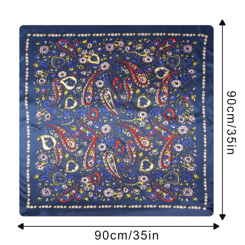 Lenço de cabeça quadrado de cetim para mulheres, 89 cm (35 polegadas), pacote com 4 unidades. 1