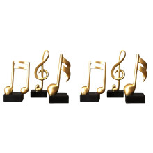 6X Muzieknoot Decor Muzikaal Sculptuur Standbeeld Hars Muzieknoot Beeldje voor Thuis Piano Geschenken Hars Ornamenten