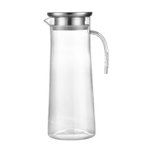 Carafe à eau en verre de 1,8 L avec poignée et couvercle