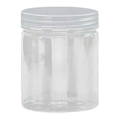 Průhledné plastové kulaté úložné dózy s víkem 355 ml
