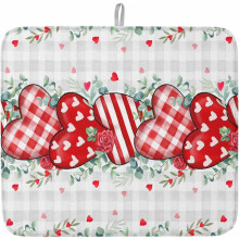 Tapis égouttoir à vaisselle Saint-Valentin motif cœur 45,7 x 61 cm
