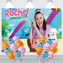 Ms Rachel bursdagsballonger festbanner bakgrunn