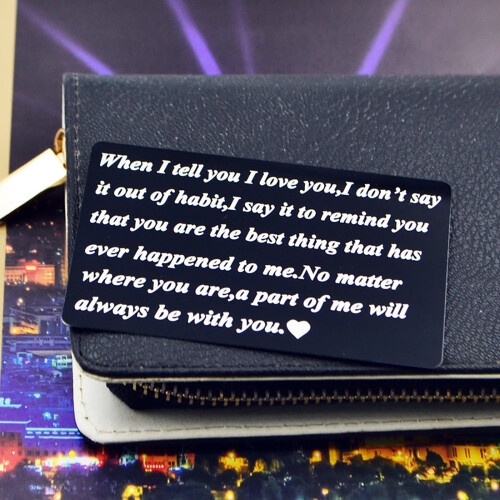 Stainless Steel Wallet Card Insert for Anniversary Wedding