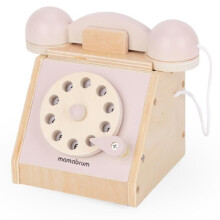 Telefono retrò in legno - MAMABRUM - Rosa pastello - Design vintage - Da 3 anni - 1 telefono in legno