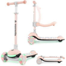Kinderroller 3-in-1 - HyperMotion - LUMI - Verstellbarer Sitz - Faltbar - LED-Lichter - Rosa