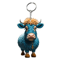 Cow Keychain Pendant Acrylic 1pc