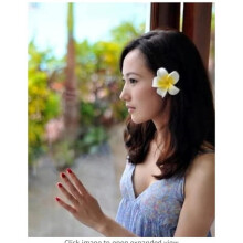Plumeria Flower Hair Clips White Floral Barrettes 3 pcs