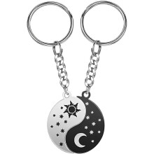 Sun and Moon Keychain Set Yin Yang 2 pcs