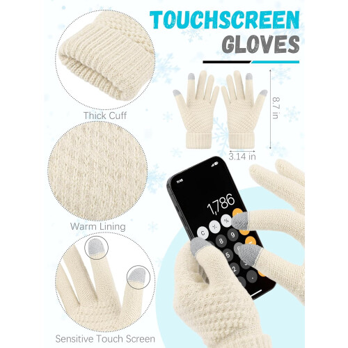 Women's Winter Hat Scarf Gloves Set 3-Piece 2