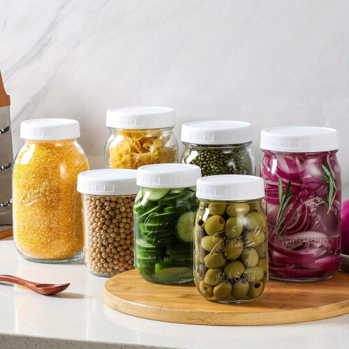 Plastic Mason Jar Lids 12-Pack: 6 Regular 6 Wide Mouth 1