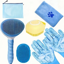 Dog Grooming Kit Brush Microfiber Towel Gloves Shedding