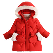 Winter Snow Coat for Girls Hooded Warm Padded Jacket Red