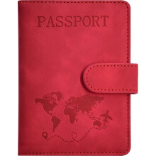 RFID Blocking Leather Passport Holder with Credit Card