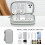 Travel Cable Organizer Bag Waterproof Grey Double-Layer 6