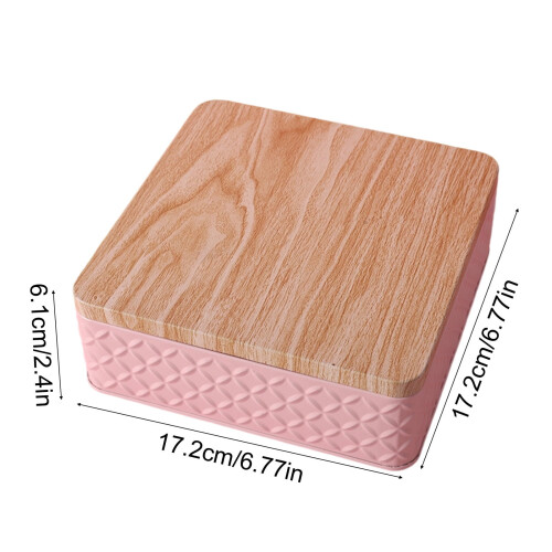 Boîte à biscuits en fer-blanc avec couvercle en bois (1 pièce) 2