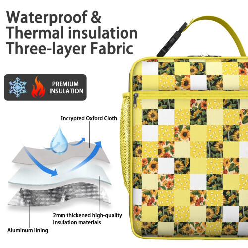 Sonnenblumen-Isolierte Lunchtasche, wasserdicht, 1er-Pack 1