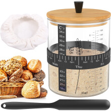 Surdegsstarterburk i glas, förvaringsburk för mat, 51 oz