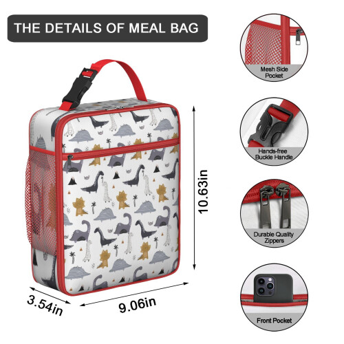 Isolierte Dinosaurier-Lunchtasche – Wasserdichte Kühltasche, 1 1