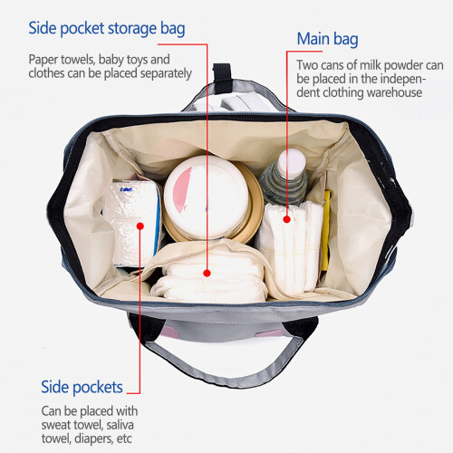 Sac à dos à langer extra large et extensible, capacité augmentée de 50 % 2