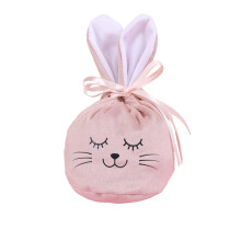Sacs cadeaux en velours à cordon de serrage, motif lapin de Pâques, 14 x 11 cm