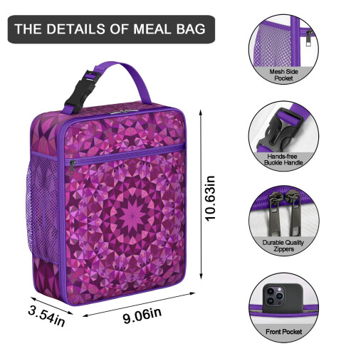 Sac à bento psychédélique mandala, isotherme et imperméable (1 pièce) 1