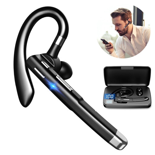 Bluetooth Earpiece V5.1 with Charging Case and CVC8.0 Mic