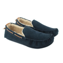 (11 UK, Navy) Eastern Counties Leather Mens Owen Berber Suede Moccasins