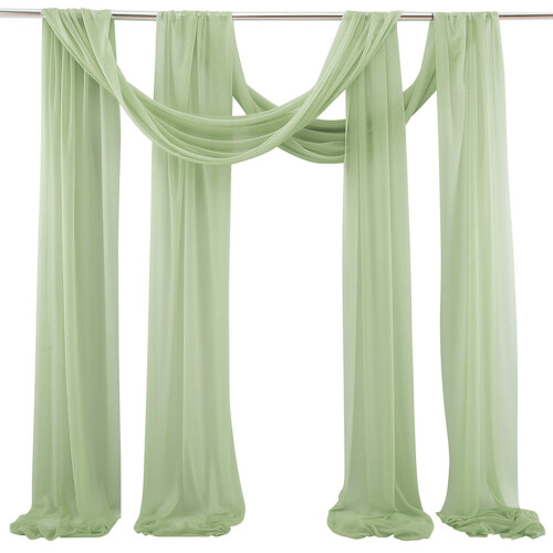 Chiffong Bröllopsbåge Draperingstyg Grönt2Panel