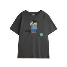 (9-11 Years, Black) Minecraft Childrens/Kids Confused T-Shirt