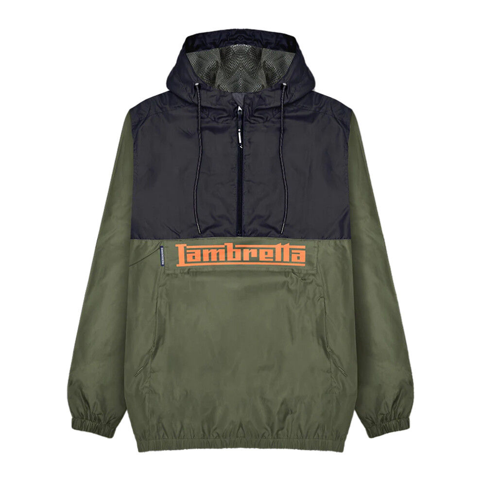 Lambretta (S, Khaki Green/Black) Mens Scooter Overhead Jacket