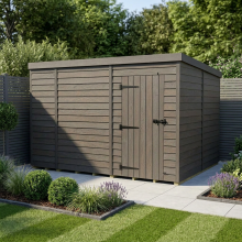 9x8 Pent Composite Shed Tanalised (Single Door, No Windows)