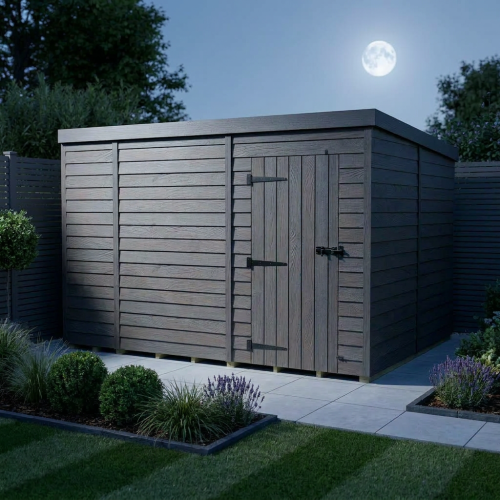 9x8 Pent Composite Shed Tanalised (Single Door, No Windows) 2