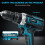 (2 Battery) 20V Cordless Hammer Drill Set Electric Impact Driver 3