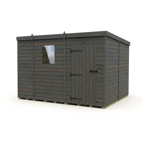9x8 Pent Composite Shed Tanalised (Single Door, With Windows) 1
