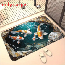 (Style H, 80x120cm) Koi 3d Fish Diatom Mud Floor Mat With Machine Woven Design For Living Room Hallway Or