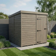 7x10 Pent Composite Shed Tanalised (Single Door, No Windows)
