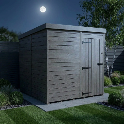 7x10 Pent Composite Shed Tanalised (Single Door, No Windows) 2