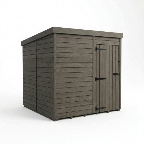 7x10 Pent Composite Shed Tanalised (Single Door, No Windows) 1